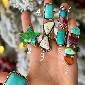 Ring #7 Adjustable Multi Stone Ring Made By Artist Alfred Martinez